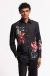 Buy_Rohit Bal_Black Poplin Embroidery Shirt _at_Aza_Fashions