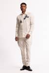 Shop_Rohit Bal_Ivory Poplin Embroidery Designer Shirt _at_Aza_Fashions