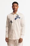 Buy_Rohit Bal_Ivory Poplin Embroidery Designer Shirt _at_Aza_Fashions