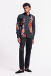 Rohit Bal_Black Poplin Embroidery Designer Shirt _Online_at_Aza_Fashions