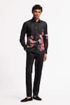 Rohit Bal_Black Poplin Embroidery Designer Shirt _Online_at_Aza_Fashions