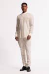 Shop_Rohit Bal_Ivory Poplin Embroidery Designer Shirt _at_Aza_Fashions