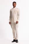 Rohit Bal_Ivory Poplin Embroidery Designer Shirt _Online_at_Aza_Fashions
