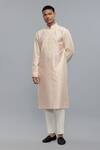 Buy_Rohit Bal_Pink Chanderi Embroidery Powder Kurta Set _at_Aza_Fashions
