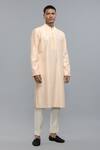 Buy_Rohit Bal_Pink Chanderi Powder Kurta And Pant Set _at_Aza_Fashions