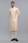 Shop_Rohit Bal_Pink Chanderi Powder Kurta And Pant Set _at_Aza_Fashions