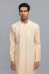 Rohit Bal_Pink Chanderi Designer Kurta Set _Online_at_Aza_Fashions