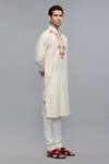 Shop_Rohit Bal_Ivory Chanderi Embroidery Kurta Set _at_Aza_Fashions