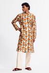 Buy_Rohit Bal_Ivory Silk Printed Dupion Kurta And Pant Set _at_Aza_Fashions