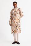 Buy_Rohit Bal_Ivory Silk Floral Printed Dupion Kurta Set _at_Aza_Fashions