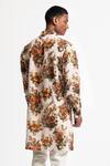 Shop_Rohit Bal_Ivory Silk Floral Printed Dupion Kurta Set _at_Aza_Fashions
