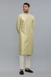 Buy_Rohit Bal_Green Chanderi Embroidery Sage Kurta Set _at_Aza_Fashions