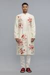 Buy_Rohit Bal_Ivory Chanderi Embroidery Kurta Set _at_Aza_Fashions