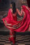 Shop_Studio 113_Pink Satin, Silk Designer Rani Saree _at_Aza_Fashions