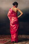 Shop_Studio 113_Fuchsia Satin, Silk Designer Fuschia Pink Saree _at_Aza_Fashions
