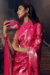 Buy_Studio 113_Fuchsia Satin, Silk Fuschia Pink Designer Saree _Online_at_Aza_Fashions