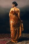 Shop_Studio 113_Orange Satin, Silk Designer Saree _at_Aza_Fashions