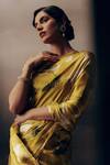 Studio 113_Lime Satin, Silk Designer Saree _Online_at_Aza_Fashions