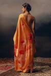 Shop_Studio 113_Orange Satin, Silk Designer Saree _at_Aza_Fashions