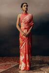 Buy_Studio 113_Fuchsia Satin, Silk Floral Print Saree _Online_at_Aza_Fashions