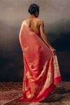 Shop_Studio 113_Fuchsia Satin, Silk Floral Print Saree _at_Aza_Fashions