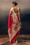 Shop_Studio 113_Red Satin, Silk Designer Rani Pink Saree _at_Aza_Fashions