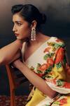 Buy_Studio 113_Yellow Satin, Silk Embroidery Floral Designer Saree _Online_at_Aza_Fashions