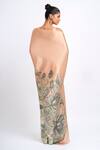 Shop_Studio 113_Blush Satin, Silk Embroidery Designer Floral Saree _at_Aza_Fashions