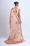 Shop_Studio 113_Blush Satin, Silk Embroidery Floral Print Saree _at_Aza_Fashions
