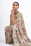 Buy_Studio 113_Green Satin, Silk Embroidery Floral Mist Saree _Online_at_Aza_Fashions