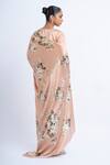 Shop_Studio 113_Blush Satin, Silk Floral Saree _at_Aza_Fashions