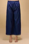 Buy_Samyukta Singhania_Navy Georgette Round Neck Printed Blue Anarkali Set _Online_at_Aza_Fashions
