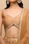 Shop_Samyukta Singhania_Gold Silk, Chiffon Embroidery Embellished Lehenga Set _Online_at_Aza_Fashions