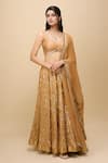 Buy_Samyukta Singhania_Gold Silk, Chiffon Embroidery Embellished Lehenga Set _at_Aza_Fashions