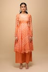 Buy_Samyukta Singhania_Orange Silk Square Neck Printed Anarkali Set _Online_at_Aza_Fashions
