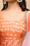 Buy_Samyukta Singhania_Orange Silk Square Neck Printed Anarkali Set 