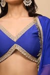 Samyukta Singhania_Blue Silk, Chiffon Embroidery Embellished Blend Lehenga Set _Online_at_Aza_Fashions