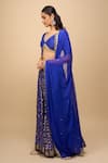 Buy_Samyukta Singhania_Blue Silk, Chiffon Embroidery Embellished Blend Lehenga Set _Online_at_Aza_Fashions