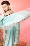Kasbah_Blue Georgette Mirrors Powder Work Kurta And Stole _Online_at_Aza_Fashions
