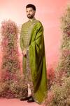 Buy_Kasbah_Green Georgette Mirrors Signature Work Kurta Set _at_Aza_Fashions