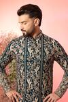 Buy_Kasbah_Green Georgette Embroidery Teal Chikankari Kurta With Zari _Online_at_Aza_Fashions