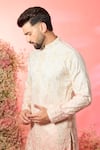 Kasbah Peach Silk Embroidery Ivory Ombre Chikankari Kurta Online at Aza Fashions Kasbah_Peach Silk Embroidery Ivory Ombre Chikankari Kurta _Online_at_Aza_Fashions