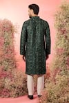 Shop_Kasbah_Green Silk Embroidery Bottle Chikankari Kurta _at_Aza_Fashions