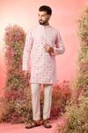 Buy_Kasbah_Pink Silk Mirrors Short Work Kurta _at_Aza_Fashions