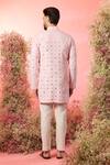 Shop_Kasbah_Pink Silk Mirrors Short Work Kurta _at_Aza_Fashions