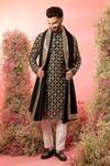 Buy_Kasbah_Black Georgette Mirrors Signature Work Kurta Set _at_Aza_Fashions