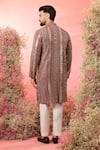 Shop_Kasbah_Maroon Georgette Mirrors, Zari Work Designer Kurta _at_Aza_Fashions
