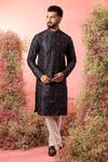 Buy_Kasbah_Blue Silk Embroidery Chikankari Kurta With Thread Work _at_Aza_Fashions