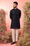 Buy_Kasbah_Blue Georgette Sequins Short Kurta _at_Aza_Fashions
