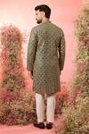 Shop_Kasbah_Green Georgette Mirrors, Zari Work Kurta In Bottle _at_Aza_Fashions